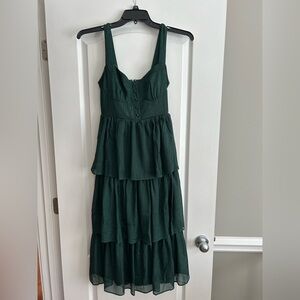 Lulu's Forest Green Tiered Maxi Dress